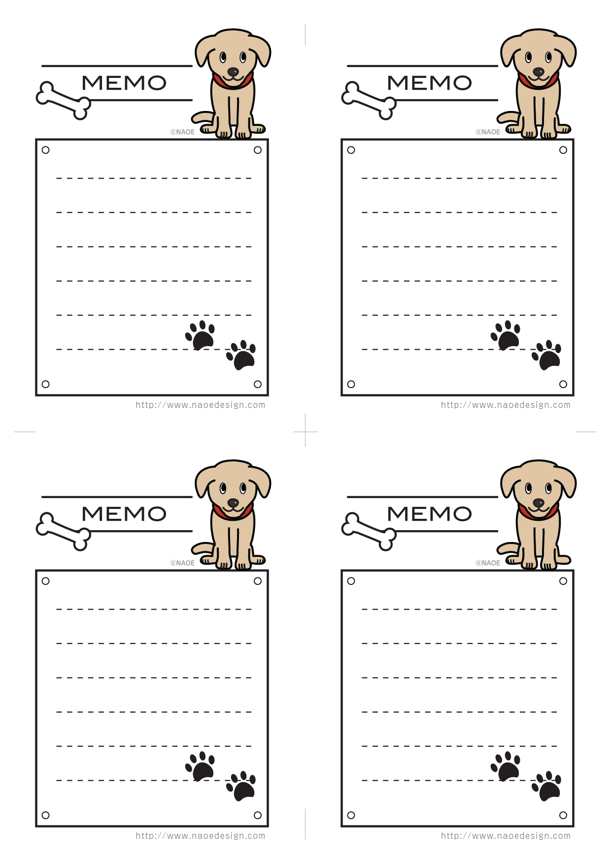 犬のイラストメモ用紙 無料 ヒトblog Naoeの日記